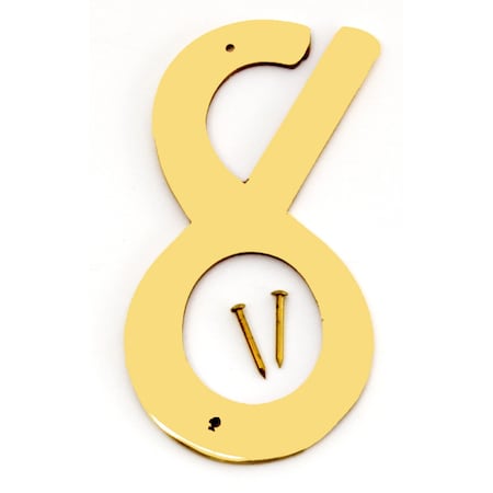 Hy-Ko 4In Decorative Brass Number 8, 10PK A20098